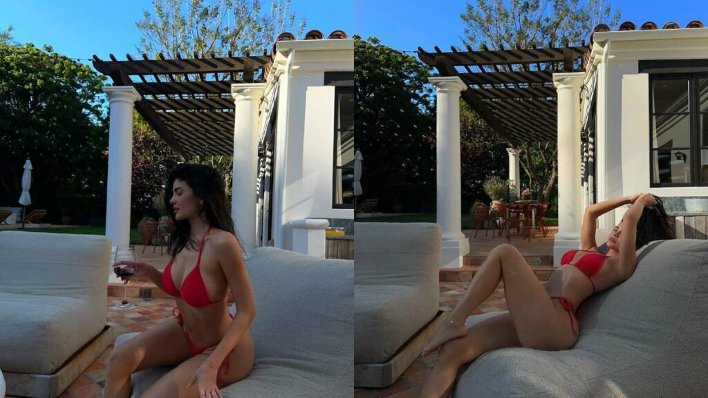 Kylie Jenner disfrutó de una tarde desde la comodidad de su hogar. 