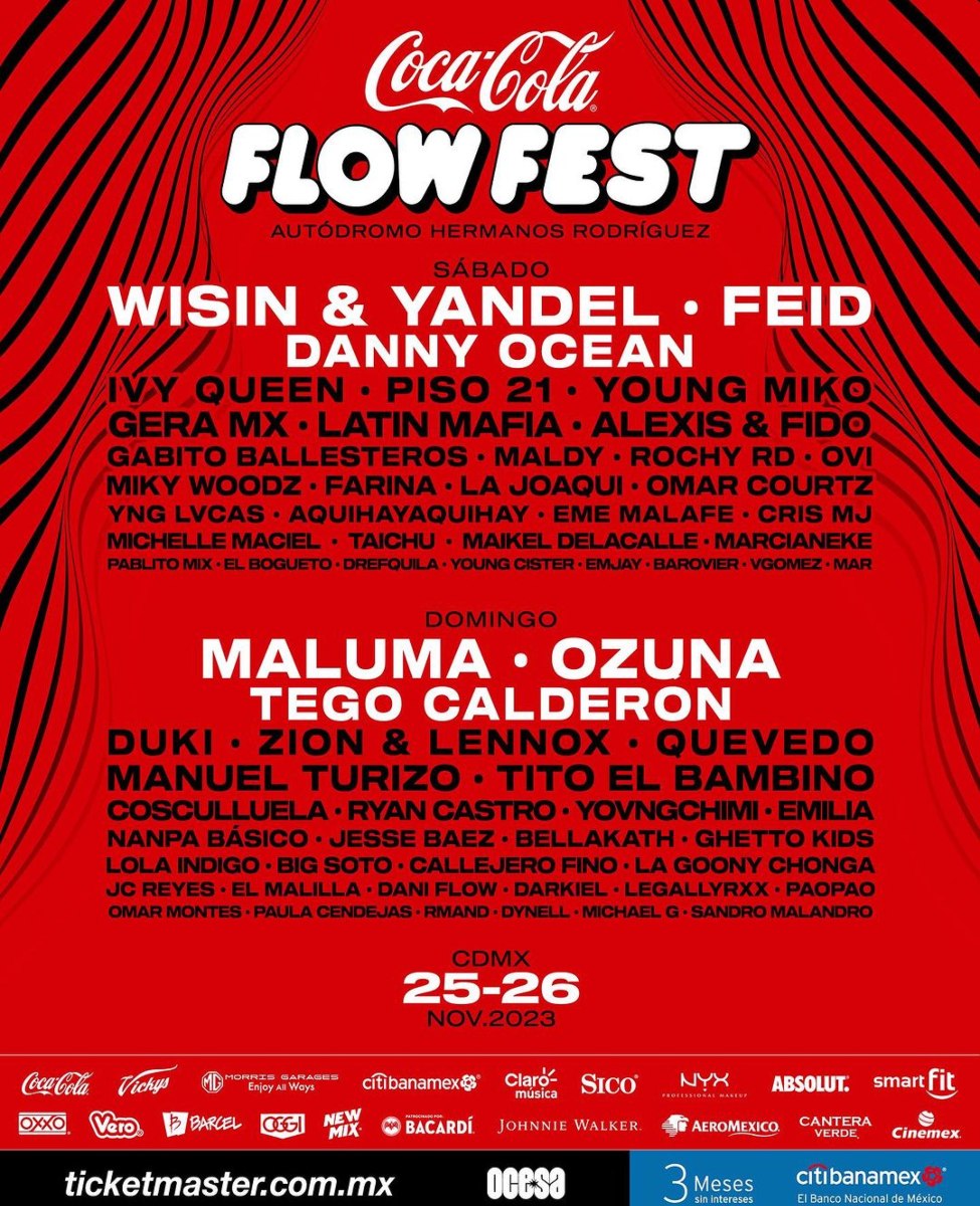El cartel oficial del Coca Cola Flow Fest 2023