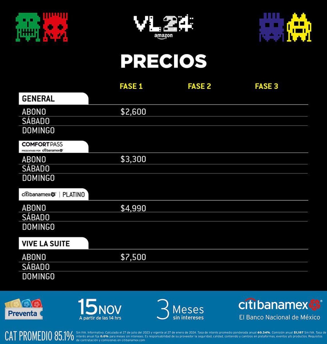 Estos son los precios del Vive Latino 2024