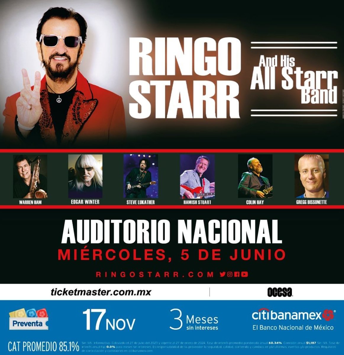 ocesa confirmó un concierto de Ringo Starr en México